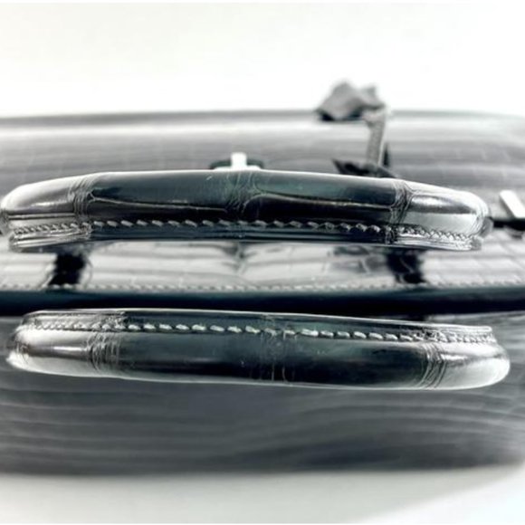 Hermes Shiny Porosus Crocodile Skin Birkin 35 w Palladium HW in Graphite - Picture 7 of 13